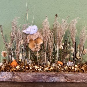 Trockenblumen in Holz 2