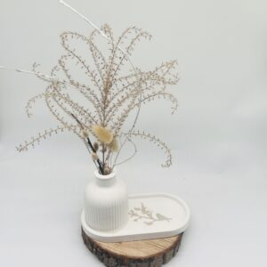 Griffeltes Rillenvase Set „Vogel“