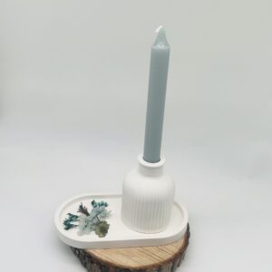 Griffeltes Rillenvase Set „Kerze“