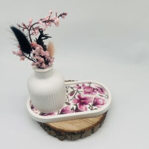 Griffeltes Rillenvase Set „Magnolie“